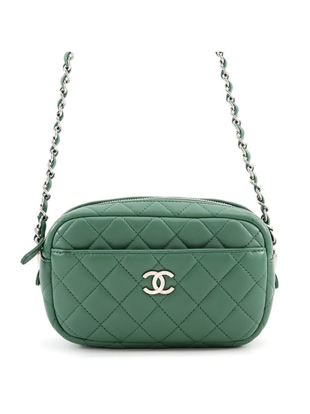 Chanel Chain Shoulder Bag Quilted CC Logo Camera Case Lambskin Pochette
